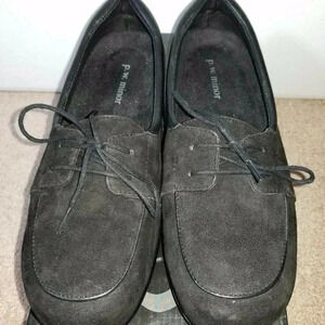P.W. Minor CAMEO Black Leather Suede Shoe